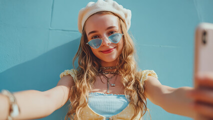 Gen Alpha Girl Taking Selfie