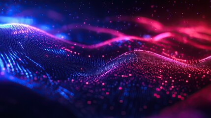 Abstract glowing dots background technology concept