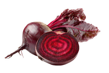 Fresh Beetroot, cut in half, showing vibrant red inside.  Healthy food concept.
