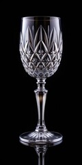 Elegant Crystal Goblet on Black Background