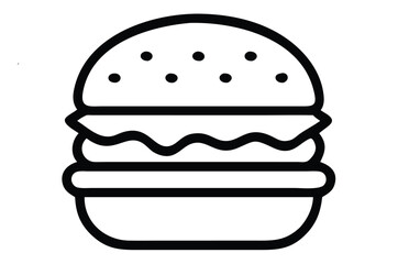 A vibrant cartoon vector illustration of a delicious fast food set including a hamburger, pizza, and sandwich with all the fixings