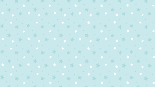 Fototapeta Seamless baby blue star pattern background. Cute pastel starry sky vector for nursery design, baby shower invites, kids' room decor, wrapping paper, scrapbooking, or dreamy celestial-themed projects.