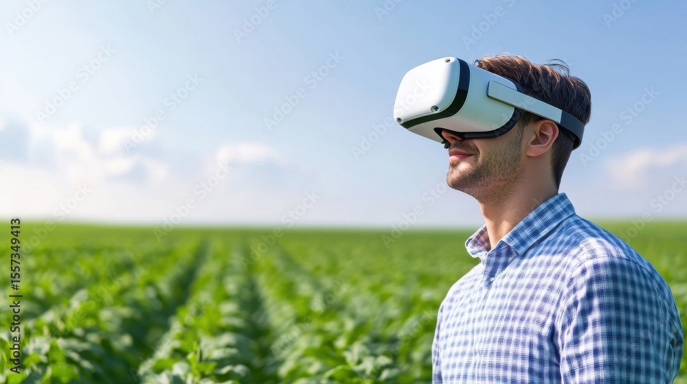 Poster scientist using vr headset for ai simulation