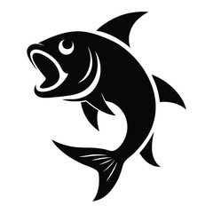 Obraz premium A vibrant vector illustration of a marine animal, such as a dolphin or shark, swimming in the blue ocean