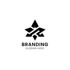 Obraz premium Simple Minimalist typography symbolic AM star logo