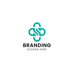 Simple Minimalist typography symbolic DSD plus logo