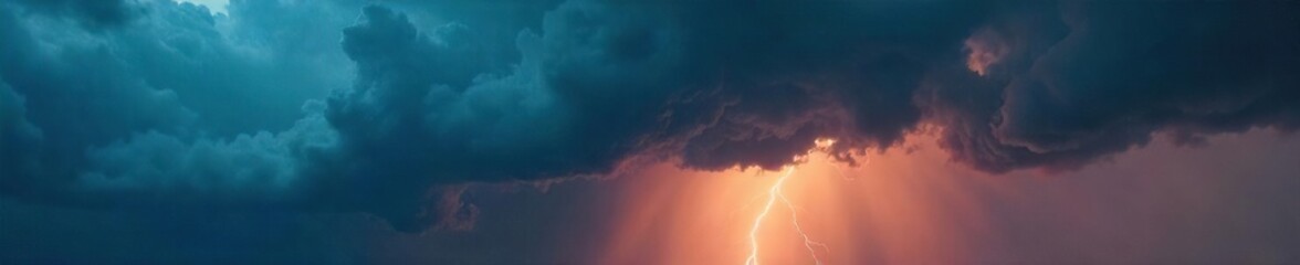 Ominous Thunderstorm Clouds Dramatic Sky with Intense Colors and Textures