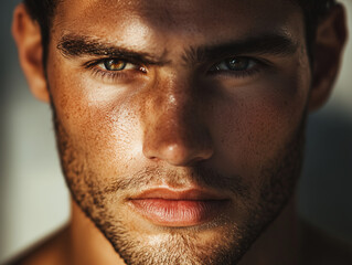 close up portrait of a handsome man