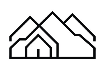 Flat Real Estate Logo Icon Ideal for Construction, Architecture, and Realty
