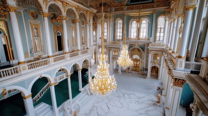 Grand Ottoman-style wedding in a palace with jewel-toned florals, golden arabesque motifs, luxurious chandeliers, and timeless royal elegance.