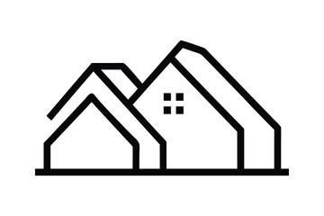 Fototapeta premium Minimalist Real Estate Logo Icon for Property Agent, Home, and Housing Concepts