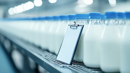 Milk Factory, A checklist for assessing milk quality displayed on a clipboard in a professional setting.