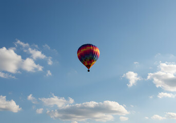 Fototapeta premium Colorful hot air balloon in sky