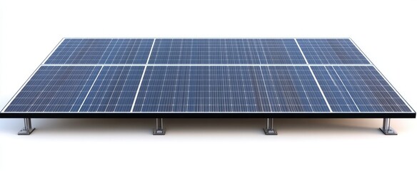 Solar panel array mounted on supports