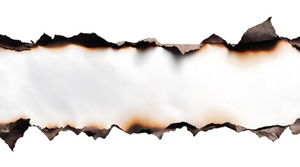 Burning paper , Vintage Burnt Paper, Burning white paper,   Isolated on white background, clipping path included, transparent png.
