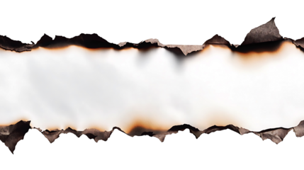 Burning paper , Vintage Burnt Paper, Burning white paper,   Isolated on white background, clipping path included, transparent png.