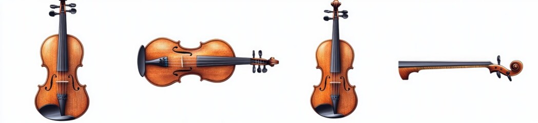 Fototapeta premium Four views of a violin