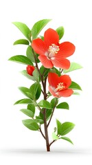 Vibrant red flowers on a branch