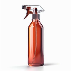 Glass spray bottle filled with brown liquid, promoting reusable and sustainable cleaning practices