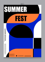 summer abstract geometric background simply and trendy design