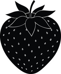 strawberry silhouette vector icon