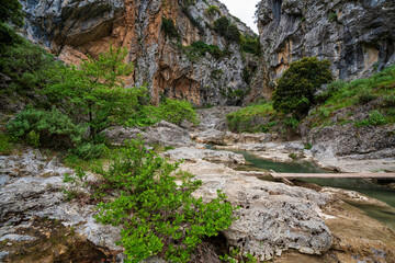 Saint Luke Gorge rocky stream and cliffs