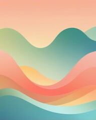 Fototapeta premium Abstract Pastel Wave Background Soft Hues and Gentle Curves
