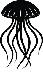 jellyfish silhouette vector icon