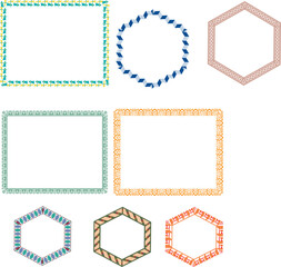 Various decorative frames arranged in a grid formation view