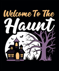 Vintage black vector illustration of skulls and floral elements in grunge Halloween style t-shirt 