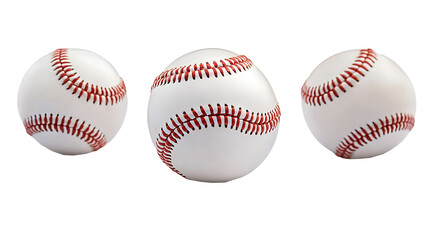 Three Baseballs Isolated on White Background