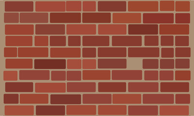 Red brick wall. Seamless pattern texture background. Brick wall texturer design backdrop. Vector graphic