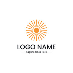 Vector art of abstract sun logo design isolated on white background