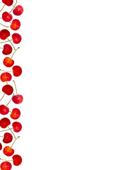 さくらんぼフレーム_Very cute cherry line_tall_05_red