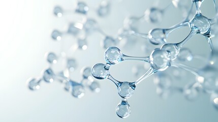 Molecular Structure Visualization in Light Blue Scientific Research Concept