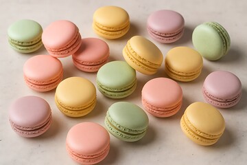 Pastel French Macarons in Casual Arrangement