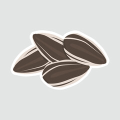 Sunflower Seeds Vector Illustration Sticker. A detailed vector illustration of sunflower seeds. Perfect for food, snack, and agriculture-related designs