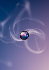 Lotus Reflection in Tranquil Water Droplet