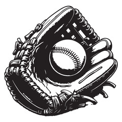 Leather baseball glove and white ball image vector