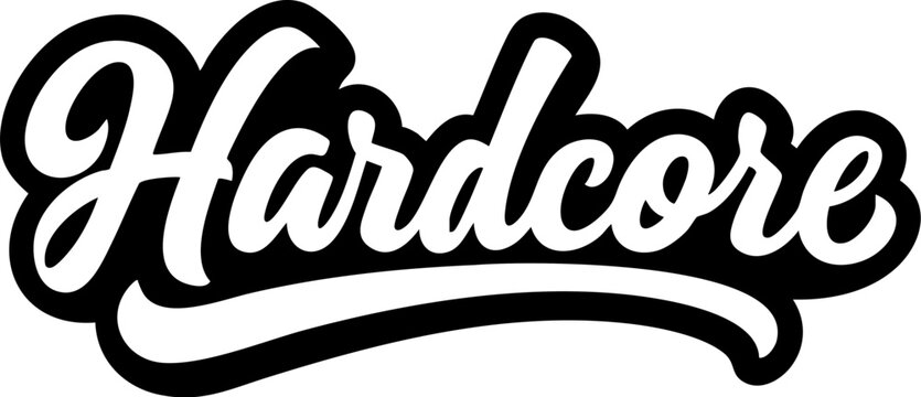 hardcore logo in black over white