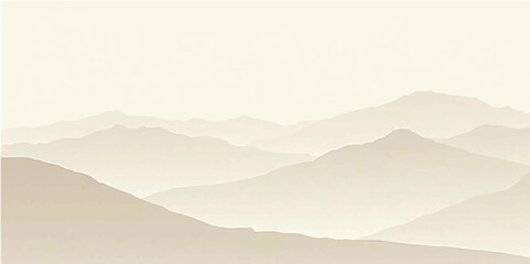 Light beige mountain layers in smooth desert tones with soft mist and warm abstract background © Designer Hunt