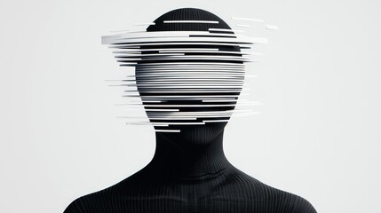 Abstract Art with Human Form and Disrupted Visual Perception