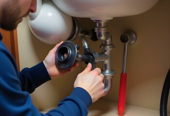 Professional Plumbing Repair – Sewer Cleaning and Food Grinder Inspection Under Sink

