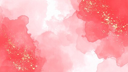 高級感のある薄くて淡いアルコールインクアート レッド 余白 16:9サイズ AI生成素材