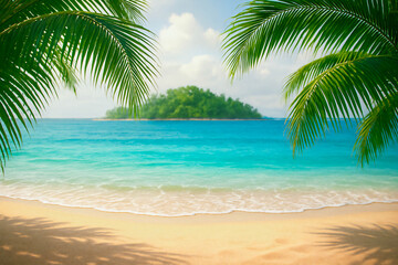 Fototapeta premium Tropical Paradise Escape with Crystal Clear Waters
