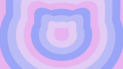 Abstract Pastel Gradient Illustration with Repetitive Shapes and Bear Motif