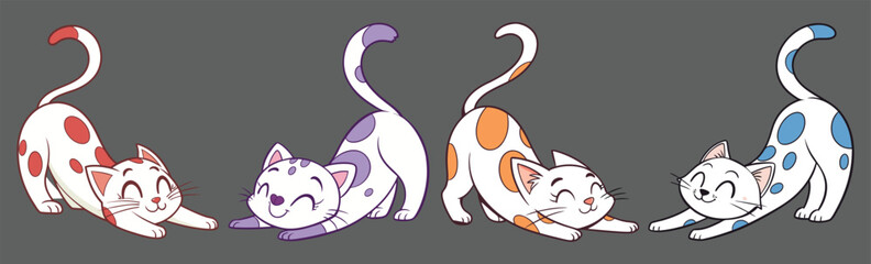 I cute colorful cat paying vector.