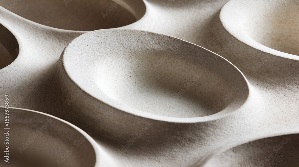 Poster close up of a modern architectural texture with repeating circular indents
