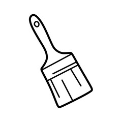 black and white paint brush vector image line art