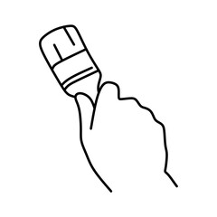 hand holding brush line art image